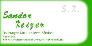 sandor keizer business card